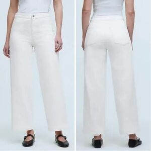 New! Madewell The Curvy Emmett Wide-Leg Jean in Tile White, size 29‎